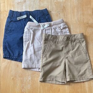 Bundle of 3 Kids Blue and Tan Shorts. Sz3 and 4